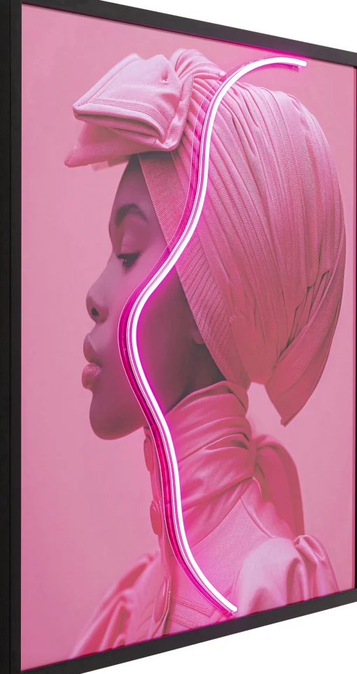 KARE Design Quadro incorniciato LED Pink Woman 80x80cm - KARE> Quadri