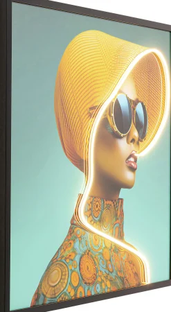 KARE Design Quadro incorniciato LED Sun Hat Woman giallo 80x80 - KARE></noscript> Quadri