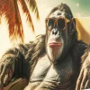 KARE Design Quadro vetro Holiday Monkey 80x60cm - KARE> Quadri