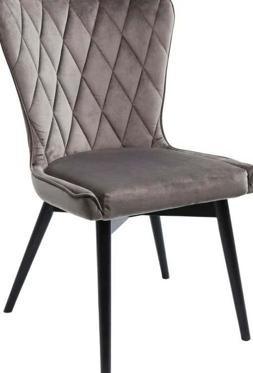 KARE Design SEDIA BLACK MARSHALL VELLUTO GRIGIO - KARE> Sedie