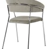 KARE Design Sedia con braccioli Belle beige piedi cromo (2/set) - KARE> Sedie