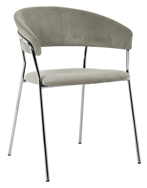 KARE Design Sedia con braccioli Belle beige piedi cromo (2/set) - KARE> Sedie