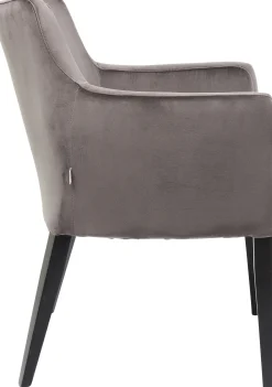 KARE Design Sedia Con Braccioli Black Mode Velluto Grigio - KARE> Sedie