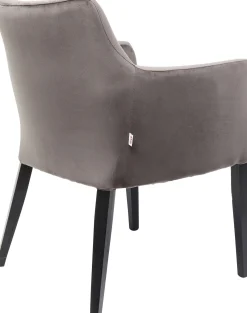 KARE Design Sedia Con Braccioli Black Mode Velluto Grigio - KARE> Sedie