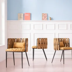 KARE Design SEDIA CON BRACCIOLI CHEERIO GIALLO CON CUSCINO - KARE> Sedie