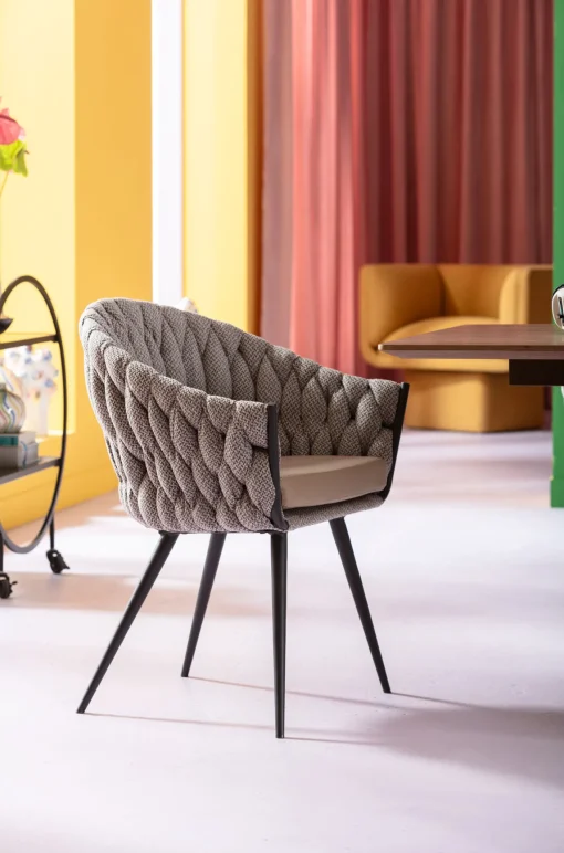KARE Design SEDIA CON BRACCIOLI KNOT TWEED - KARE> Sedie