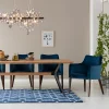 KARE Design SEDIA CON BRACCIOLI MODE VELLUTO PETROLIO - KARE> Sedie