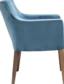 KARE Design SEDIA CON BRACCIOLI MODE VELLUTO PETROLIO - KARE> Sedie