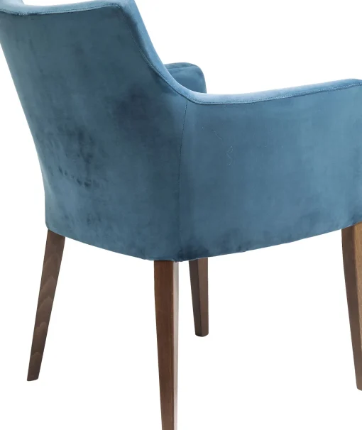 KARE Design SEDIA CON BRACCIOLI MODE VELLUTO PETROLIO - KARE> Sedie
