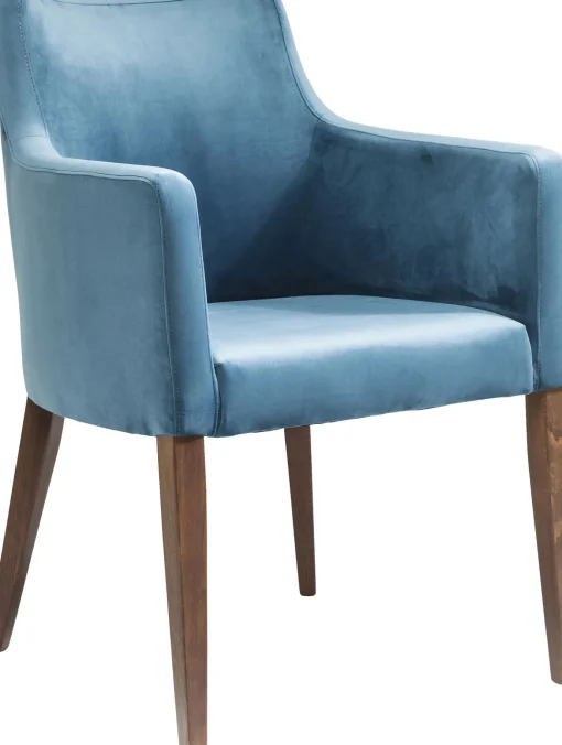 KARE Design SEDIA CON BRACCIOLI MODE VELLUTO PETROLIO - KARE> Sedie