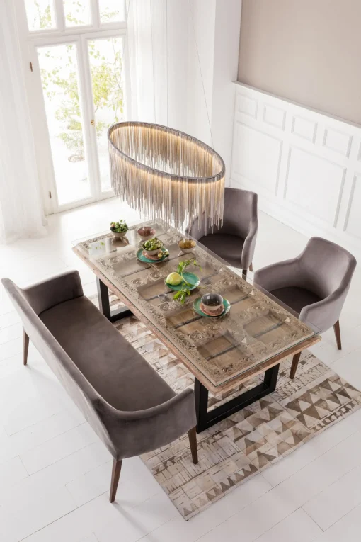 KARE Design SEDIA CON BRACCIOLI MODE VELLUTO GRIGIO - KARE> Sedie