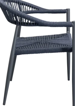 KARE Design Sedia con braccioli Palma blu petrolio - KARE> Sedie