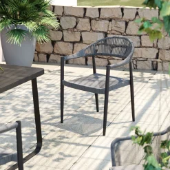 KARE Design Sedia con braccioli Palma grigio - KARE> Sedie