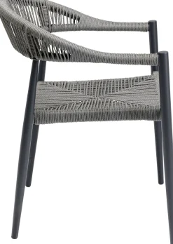 KARE Design Sedia con braccioli Palma grigio - KARE> Sedie