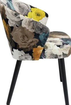 KARE Design SEDIA CON BRACCIOLI PEONY FLOWER GIALLO - KARE> Sedie