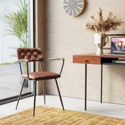 KARE Design Sedia con braccioli Salsa pelle marrone - KARE> Sedie