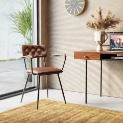 KARE Design Sedia con braccioli Salsa pelle marrone - KARE></noscript> Sedie