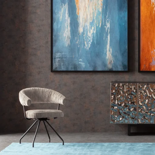 KARE Design Sedia girevole Arabella argento - KARE> Sedie