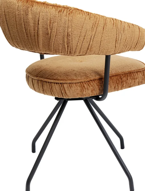KARE Design Sedia girevole Arabella arancione - KARE> Sedie