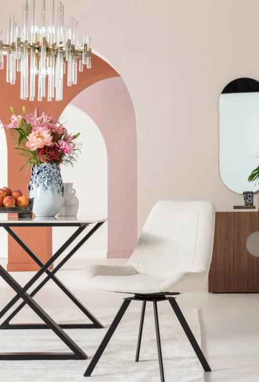 KARE Design Sedia girevole Baron crema - KARE> Sedie