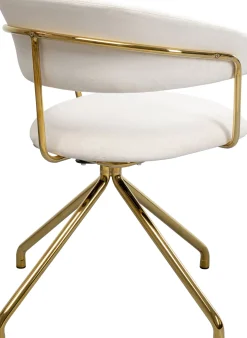 KARE Design Sedia girevole Belle velluto creme - KARE> Sedie