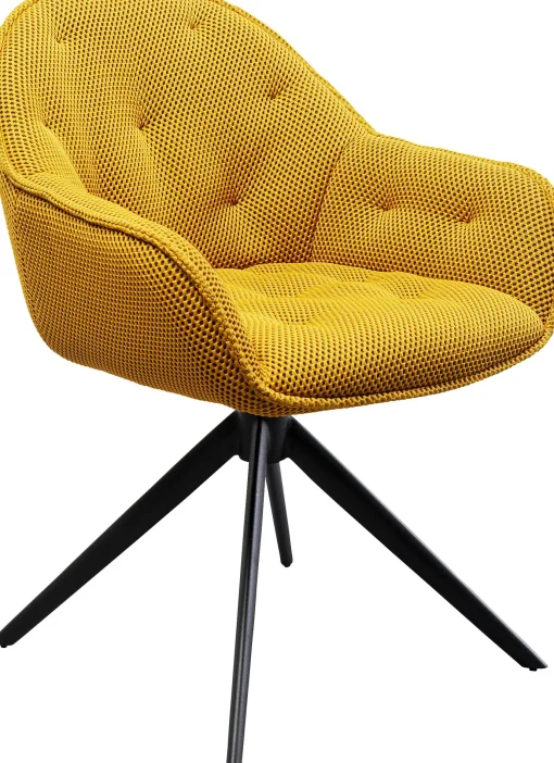 KARE Design Sedia girevole Carlito Mesh giallo - KARE> Sedie