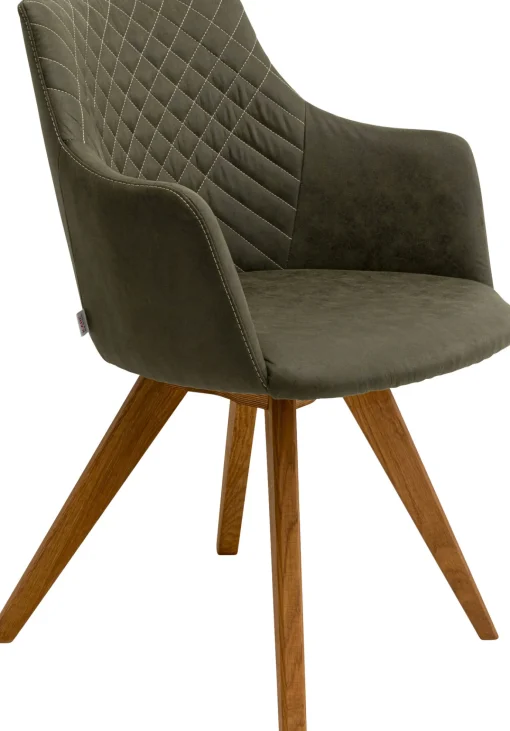 KARE Design Sedia girevole Coco Wood Verde - KARE> Sedie
