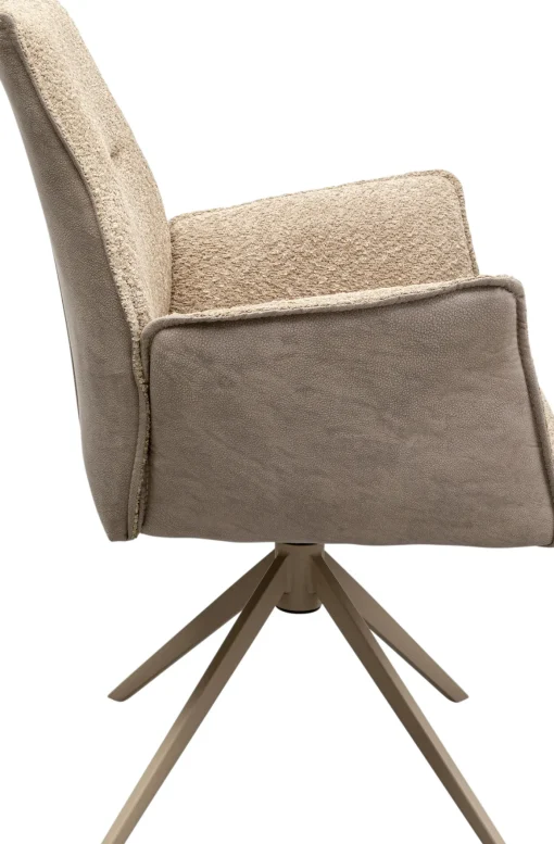 KARE Design Sedia girevole con braccioli Liverpool Greige - KARE> Sedie