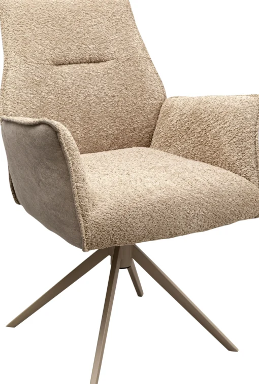 KARE Design Sedia girevole con braccioli Liverpool Greige - KARE> Sedie