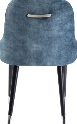 KARE Design Sedia imbottita "Catania" in velluto blu trapuntata con gambe in legno massello - KARE></noscript> Sedie