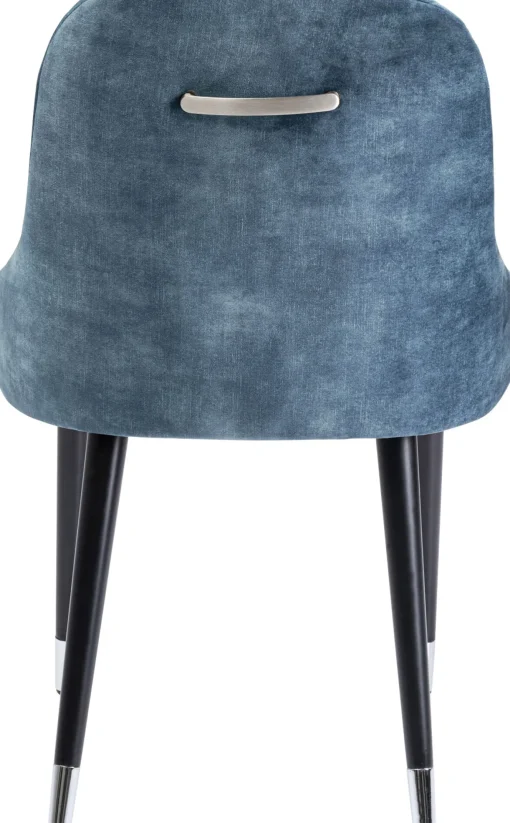 KARE Design Sedia imbottita "Catania" in velluto blu trapuntata con gambe in legno massello - KARE> Sedie