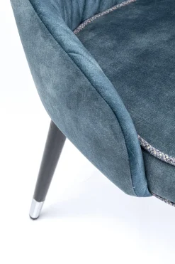 KARE Design Sedia imbottita "Catania" in velluto blu trapuntata con gambe in legno massello - KARE></noscript> Sedie