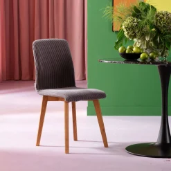 KARE Design Sedia Lara Cord grigio - KARE> Sedie