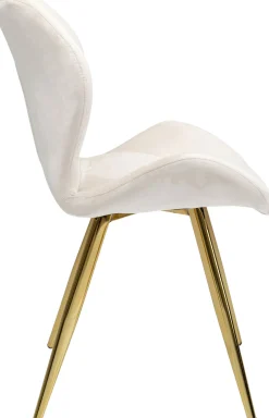 KARE Design Sedia "Viva Creme" in tessuto vellutato color crema - KARE> Sedie