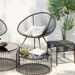 KARE Design Sgabello Acapulco nero - KARE> Sgabello