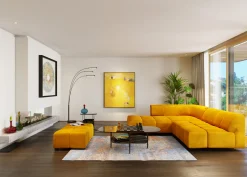 KARE Design Sgabello Belami velluto ambra - KARE></noscript> Pouf