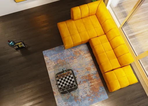 KARE Design Sgabello Belami velluto ambra - KARE> Pouf