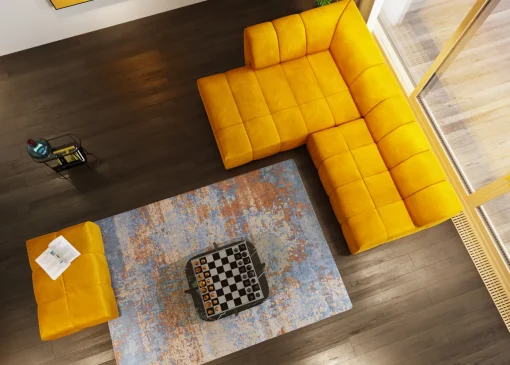 KARE Design Sgabello Belami velluto ambra - KARE> Pouf