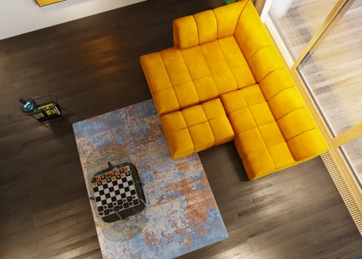 KARE Design Sgabello Belami velluto ambra - KARE> Pouf