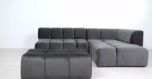 KARE Design Sgabello Belami velluto grigio - KARE> Pouf