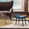 KARE Design Sgabello Black Vicky velluto petrolio 59x37cm - KARE> Sgabello|Pouf