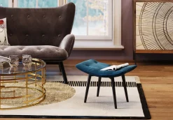 KARE Design Sgabello Black Vicky velluto petrolio 59x37cm - KARE></noscript> Sgabello|Pouf