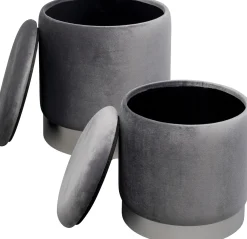 KARE Design Sgabello Cherry Storage grigio argento (2/Set) - KARE></noscript> Pouf