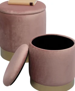 KARE Design Sgabello Cherry Storage Rose ottone (2/Set) - KARE></noscript> Pouf