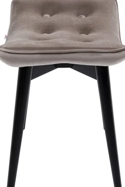 KARE Design Sgabello nero Vicky in velluto grigio 46x59 cm - KARE></noscript> Sgabello