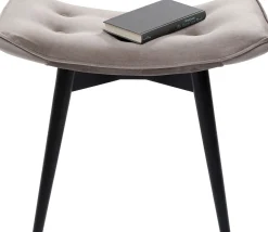 KARE Design Sgabello nero Vicky in velluto grigio 46x59 cm - KARE></noscript> Sgabello