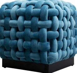KARE Design Sgabello Weave Square blu 47x47cm - KARE></noscript> Pouf