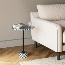 KARE Design Tavolino d appoggio Domero Race blu Ø40cm - KARE> Tavolo Basso