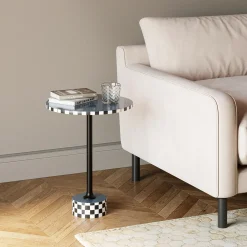 KARE Design Tavolino d appoggio Domero Race blu Ø40cm - KARE></noscript> Tavolo Basso