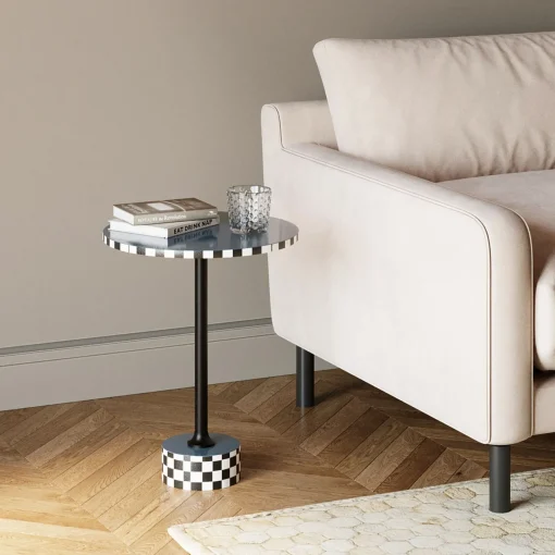 KARE Design Tavolino d appoggio Domero Race blu Ø40cm - KARE> Tavolo Basso